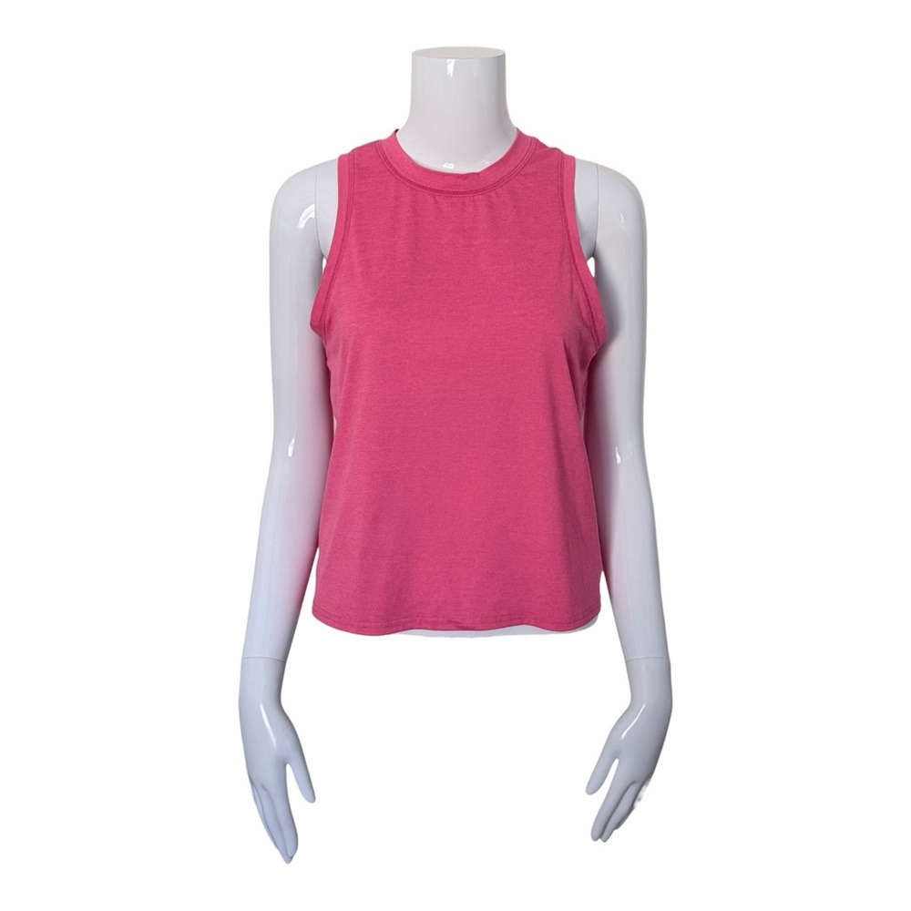 Quince Flow-Knit Breeze High Neck Activewear Tank Size Small Heather Coral - Picture 2 of 9